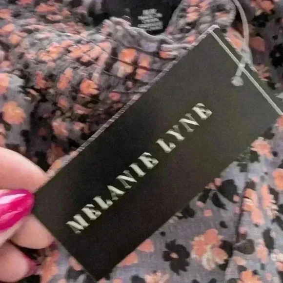 Pink purple floral 1 State dress  from Melanie Lynn bnwt asymmetric hem line - Picture 13 of 13